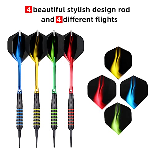 Centaur 12 Pack Soft Tip Darts, Professional 18 Gram Plastic Tip Dart Sets With 4 Colors Premium Aluminum Shafts 100 Dart Tips 16 Dart Flights And Dart Case For Electronic Dart Board thumb #5