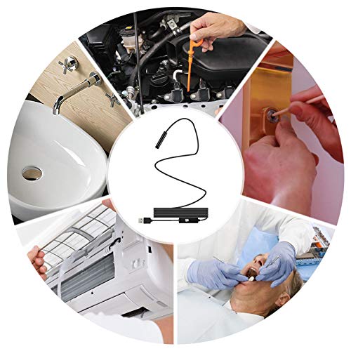 DECDEAL Endoscópio de lente de 6,5 MM 6 LED IP67 à prova d'água Fio de boroscópio de inspeção 5M Sn