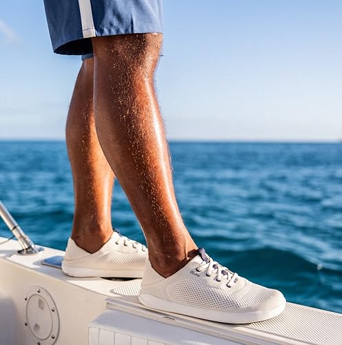 Image of OluKai Moku Pae Slip-On Men's Boat Shoes, Breathable Mesh Deck Shoes, Lightweight Water-Friendly Beach Sneakers for All-Day Comfort