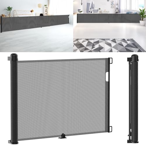 LARS360 Griglia di protezione per porta e scale, estraibile 0-300 cm, barriere per cani, divisorio di sicurezza interno-esterno