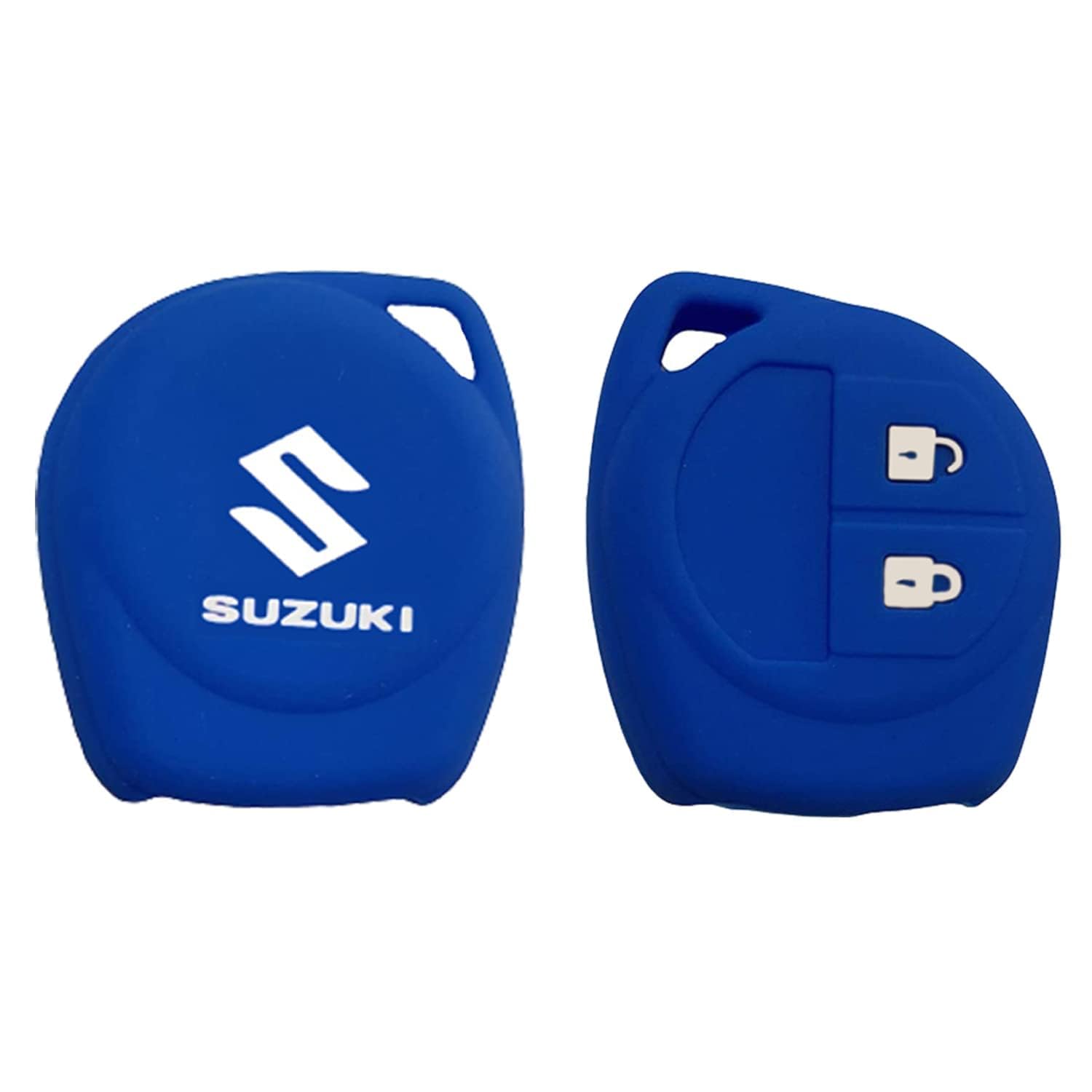 AUTOFRILL Silicone Car Key Cover for Maruti Suzuki Baleno, Grand Vitara, XL6, Swift, Brezza, Ertiga, Dzire, Celerio, Ciaz, SX4, Ignis, S Presso, S Cross, Fronx 2 Button Key Cover (Blue)