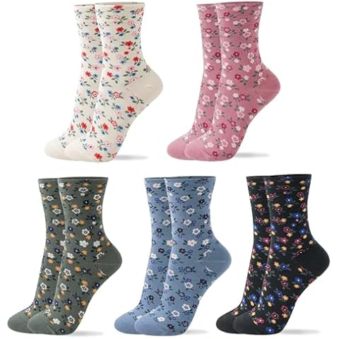 kikiya Socks Women's Floral Crew Cover