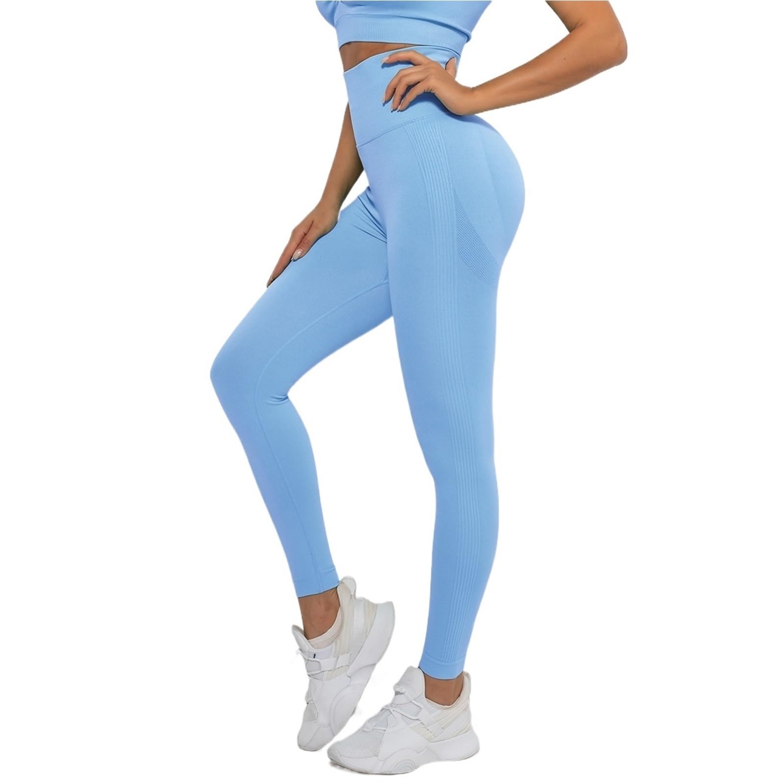 Leggings da yoga da donna senza cuciture pantaloni da yoga sportivi leggings da palestra a vita alta controllo pancia corsa allenamento, Rosso, 90
