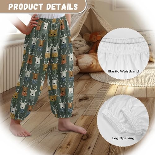 Image of Unisex Little Kids Yoga Trousers Bohemian Beach Pants Baggy Harem Activewear for Boys and Girls Age 3-10