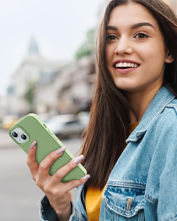 Image of MIDOS Back Cover Compatible with iPhone 15 Case Liquid Silicone Full Protection Shock Proof Back Cover for iPhone 15 (Green)
