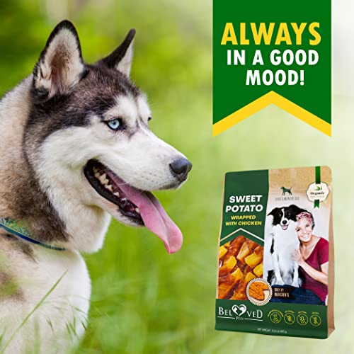 Image of Beloved Pets Sweet Potato Dog Treats & Chicken Jerky Wraps 1.5 Pound - Dog Food & High Protein Soft Chews for Large, Medium & Small Breeds, Sweet Potato Wrapped Chicken