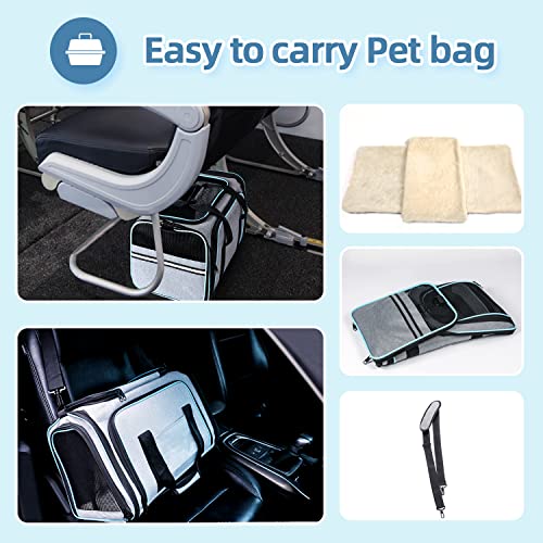 Tdhdike 002 Cat/Dog Airline Approved Expandable Pet Carrier For Small Pets - Removable Pad, Pockets, Tsa Compliant thumb #4