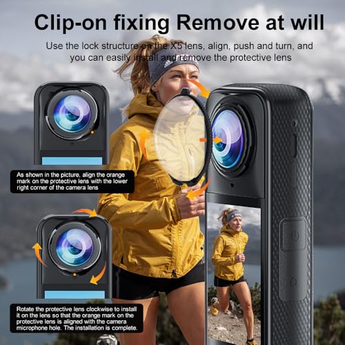 Protector Rotativo Premium para Lente de Insta360 X5 | Cristal Templado 9H, Recubrimiento Antirreflejo, Antiempañante y Resistente a Rayaduras miniatura 5