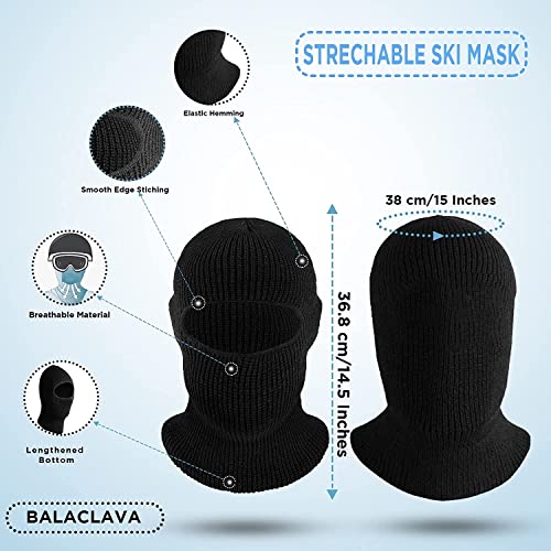 HAZENS Sturmhaube Gestrickte Classic Balaclava 1 Loch, Sturmmaske Warm Atmungsaktiv Motorradmaske Elastizität Outdoor… – Bild 3