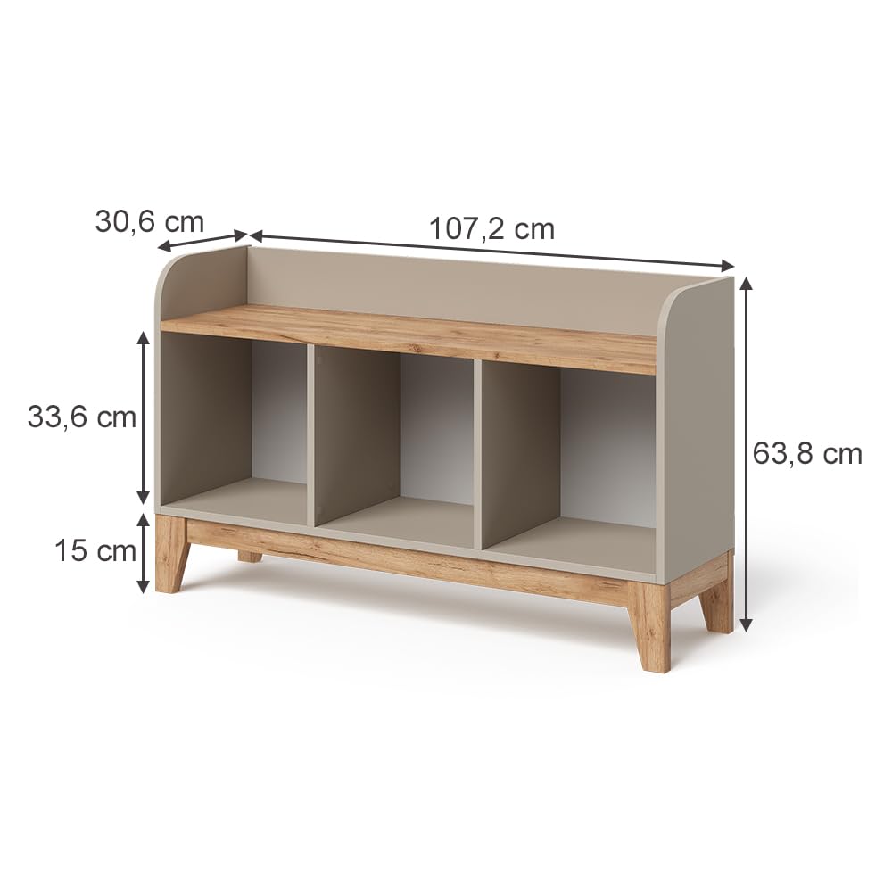VitaliSpa Panca per bambini Malia, Cashmere/Artigianale, 107.2 x 63.8 cm, adatto come seduta e superficie d’appoggio per bambini
