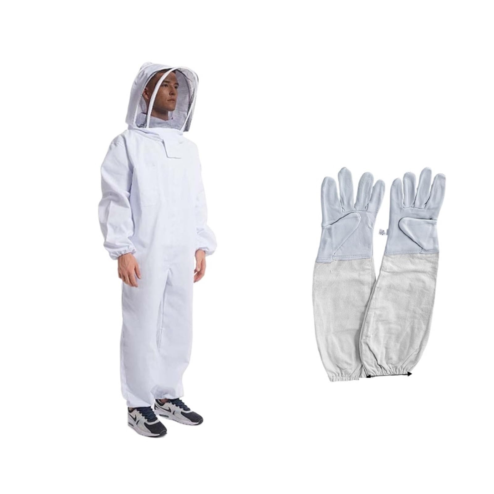 Odzież pszczelarska, Kombinezon pszczelarski na całe ciało z welonem ochronnym i rękawiczkami. Rozmiary L-XL-XXL(XXL with gloves)