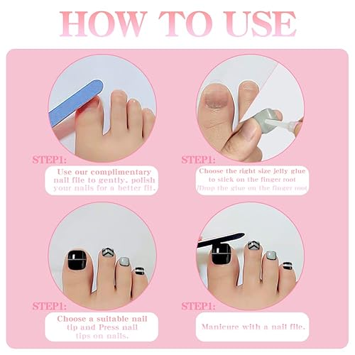 Miniatura 6 de 24 uñas postizas de color rosa a presión para mujeres, uñas postizas cuadradas cortas con diseño de polvo de purpurina, uñas postizas de verano