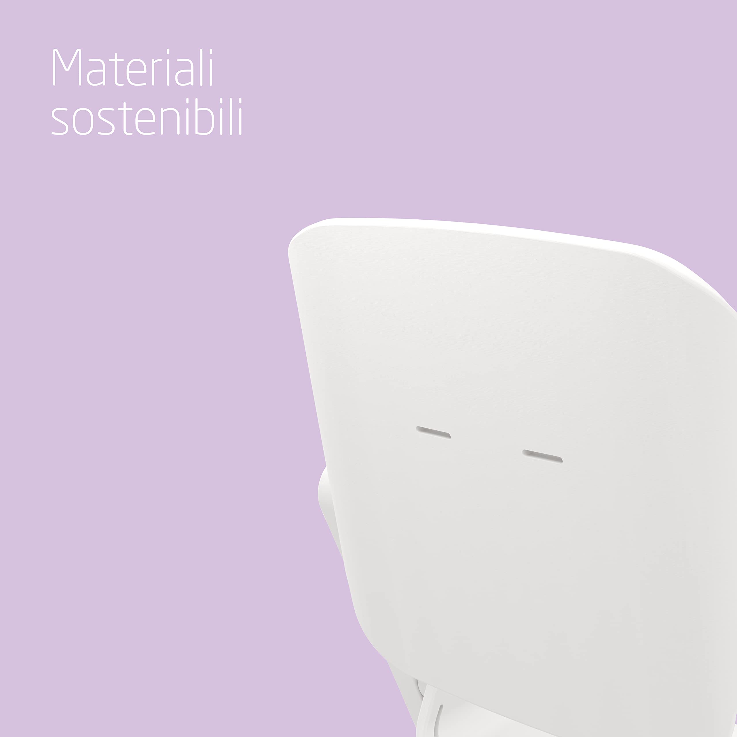 Maxi-Cosi Nesta Seggiolone Pappa Multifunzione in Legno, Seggiolone Evolutivo e Reclinabile, Seggiolone Bimbo Compatibile Con Accessori per un Uso dalla Nascita, 0 - 110 kg, Legno Bianco