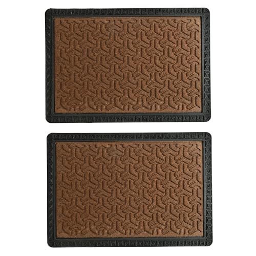 Image of JOGI KART Indoor /Outdoor Heavy Duty Doormat Natural Rubber Sturdy for All Season Water Absorbent /dust Resistant Entrance Doormat for Elegant Look