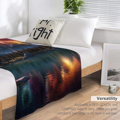 Manta de franela suave Fantasy Landscape para sofá y cama en tamaño de 130 x 150 cm 7