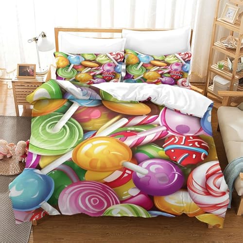 Housse de couette imprimé en 3D 140x200cm microfibre lit adolescent - 3