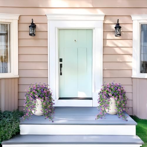INQCMY Artificial Fake Hanging Flowers Plants for Outdoor Summer Decoration — view 2