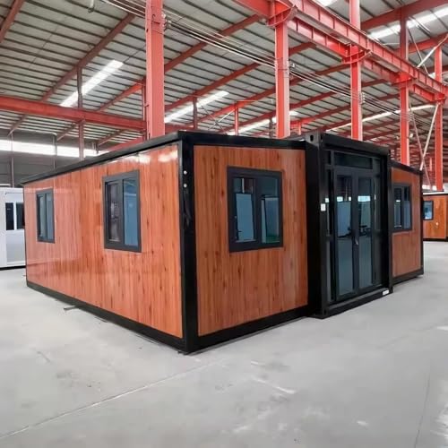 Prefab Tiny Home for Sale, 20ft Foldable Tiny Houses to Live in for Adults with 2 Bedrooms, 1 Fully Equipped Bathroom & Kitchen, Expandable Container House Prefabricated Mobile Modular Home - Image 3