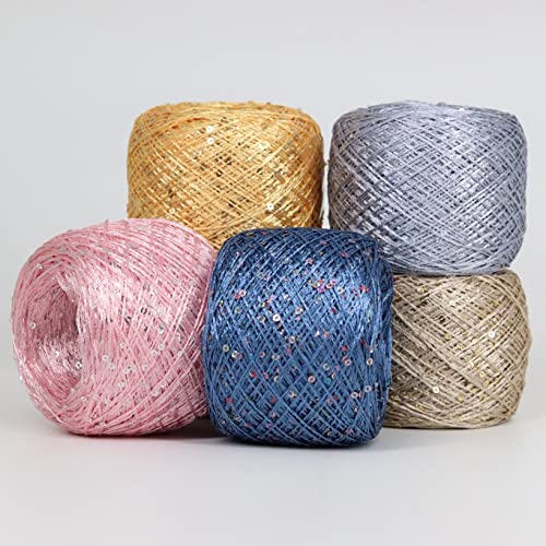 700M 100G Polyester Sequins Additional Thread For Crocheting Hand Knitting Yarn Fancy Yarn Metallic Sparkle Yarn #TOP1