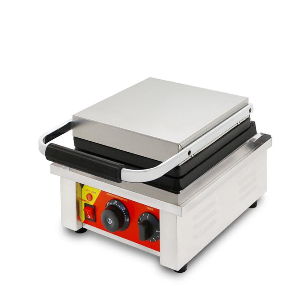 Comercial Gofrera Belga Antiadherente Máquina Eléctrica Para Hacer Gofres Acero Inoxidable Control De Temperatura Y Tiempo Para Gofres Dorados Esponjosos Apto Para Restaurante Snack Bar Familia