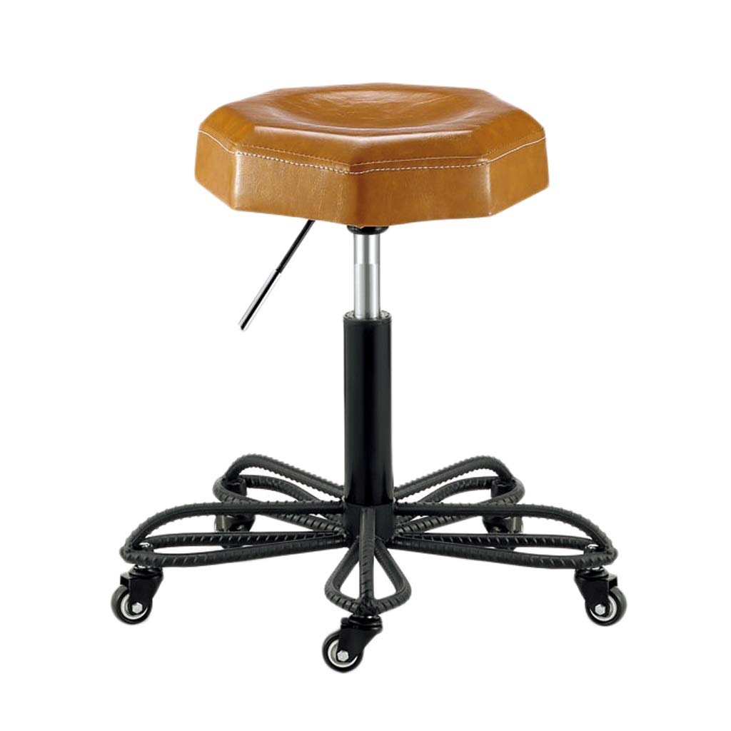 GCX - Taburete de peluquería especial para salones de belleza, peluquería, manicura, corte de pelo giratorio (color: marrón claro)
