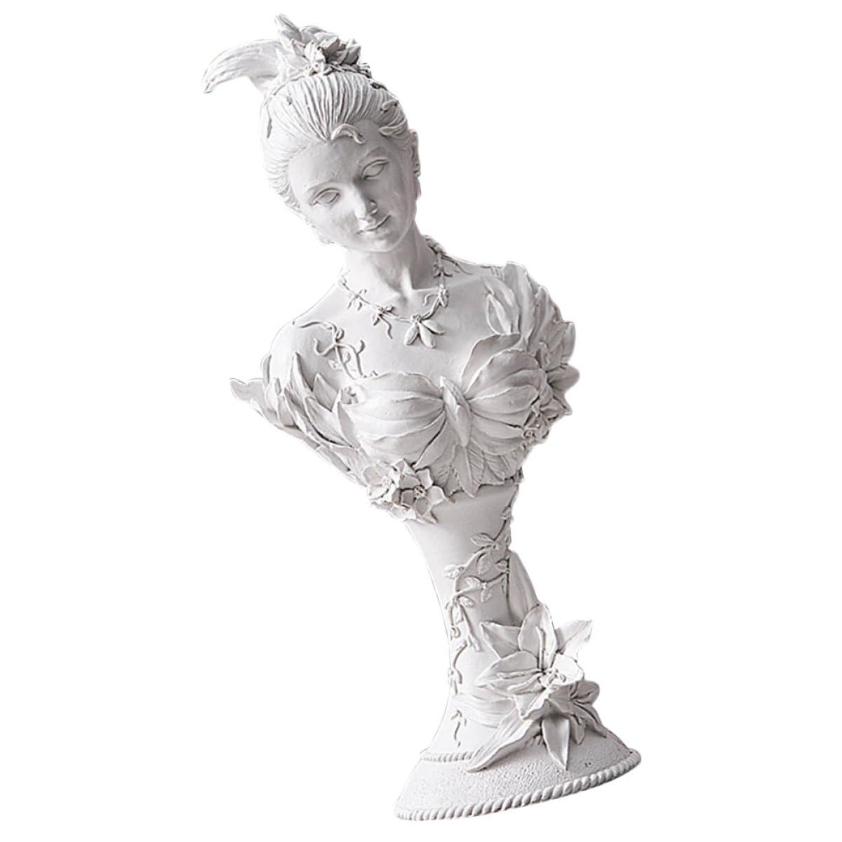 Weibliche Statue aus Weißem Kunstharz Dekorative und Stabile Gartendekoration als Einweihungsgeschenk und Stilvolle Heimdekoration