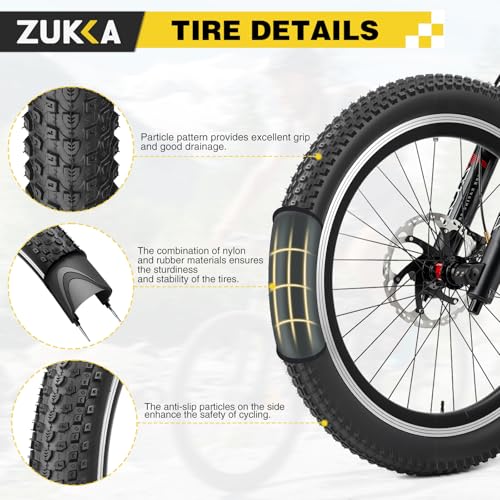 ZUKKA Bike Tire 20/24/26/27.5/29 x 2.125 Bike Tire 2 Pack