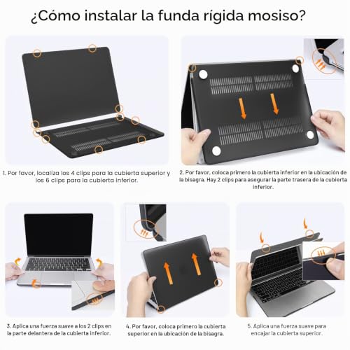 Carcasa MacBook Air 13 M5 M4 M3 M2 con bolsa manga y protector de teclado verde antiguo 3