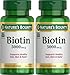 Nature's Bounty Super Potency Biotin 5000mcg - 72 softgels (Pack of 2)