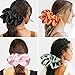 9.5 inch Silk Scrunchies - Jumbo & Giant Satin Scrunchies - Thick Elastic Fluffy Hair Ties for Women & Girls - 3 Pack (Black, Pink, Ivory)