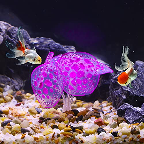 VOCOSTE Silicone Glowing Aquarium Simulation Coral with Sucker, Purple - Image 2