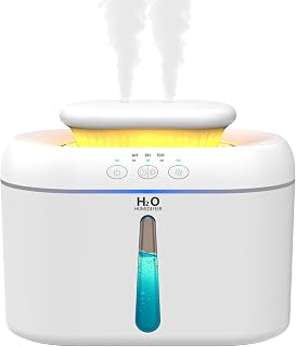 Humidificador, 2L Humidificador de Aire,20 dB Silencio Humificador de vapor frío para habitaciones de bebes,plantas y oficinas con temporizador de apagado automático y función de luz nocturna (Blanco)