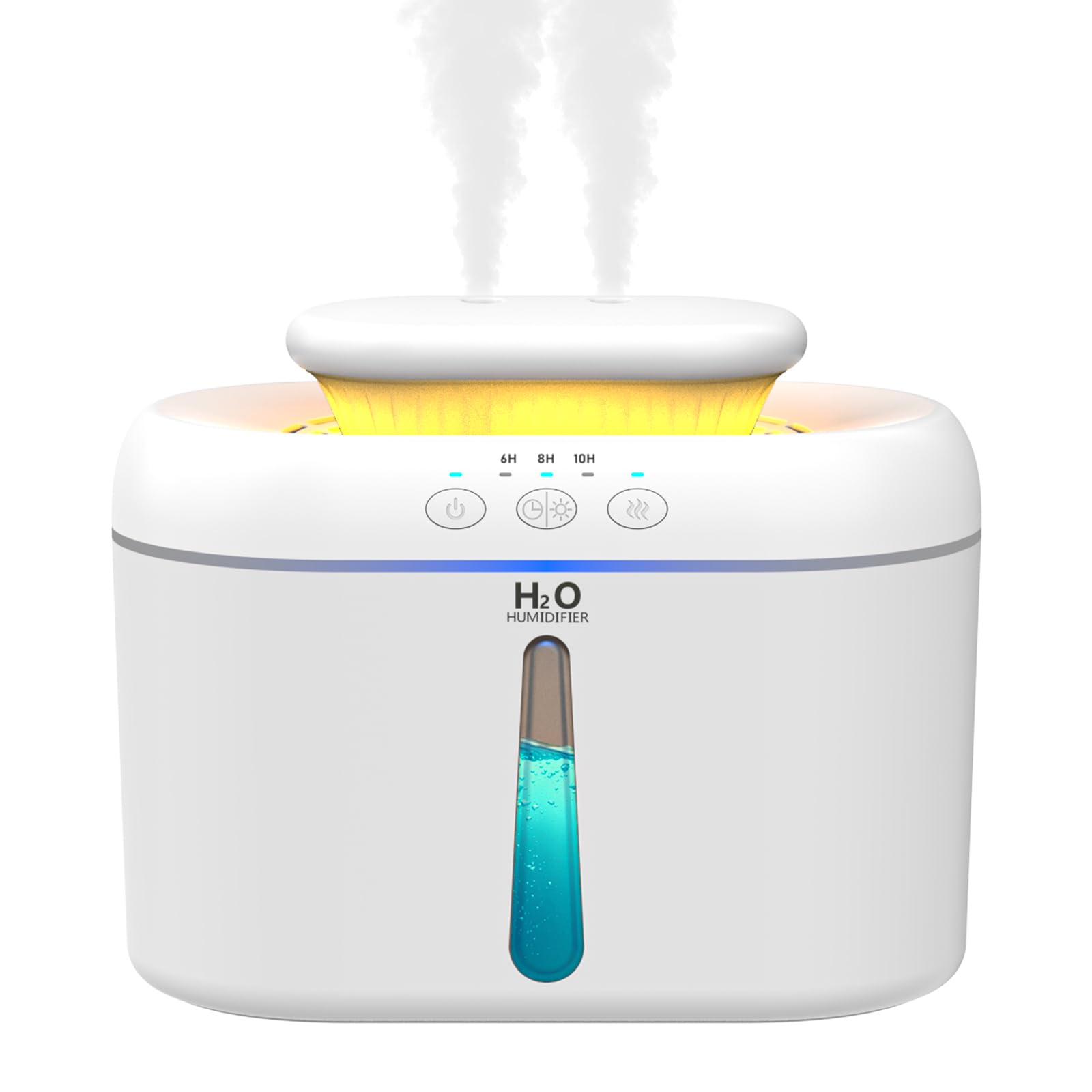 Humidificador, 2L Humidificador de Aire,20 dB Silencio Humificador de vapor frío para habitaciones de bebes,plantas y oficinas con temporizador de apagado automático y función de luz nocturna (Blanco)