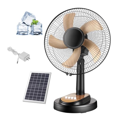 Ventilador solar portátil recargable con batería para camping y exterior 2