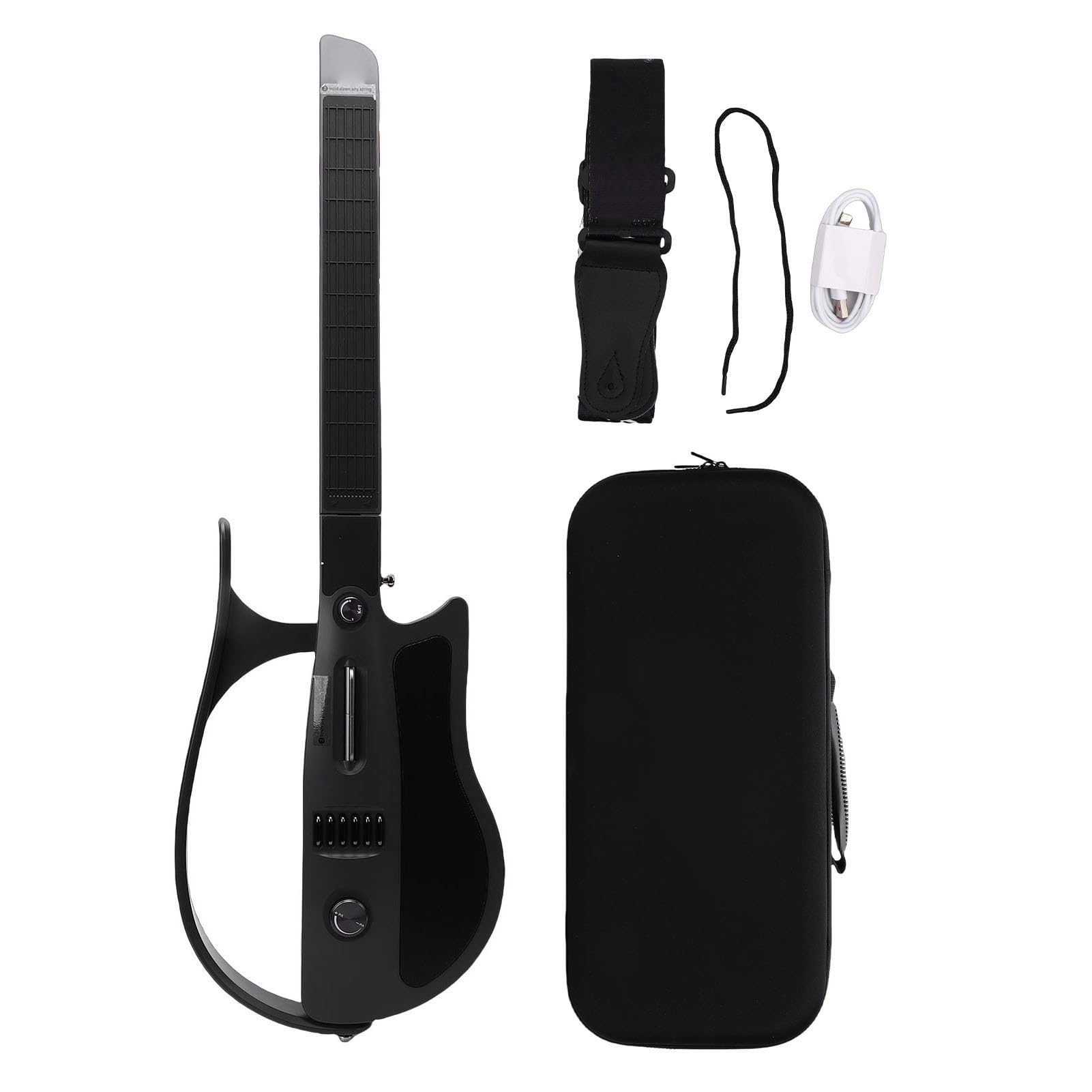 Fafeicy Chitarra Elettrica Pieghevole Portatile Senza Corde Smart Guitar con Indicatore Luminoso della Corda in Tempo Reale e Sintonizzatore Intelligente per Principianti, Adulti e