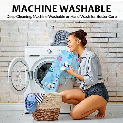 Shark Blanket Gifts - 60"x80" Cute Throw Blanket for Kids & Adults - Blue Soft Fuzzy Blankets for Bed, Couch & Living Room
