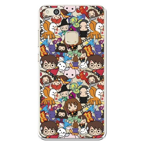 Custodia ufficiale Harry Potter compatibile con Huawei P10 Lite con design misto di amuleti magici - Cover in silicone TPU flessibile trasparente
