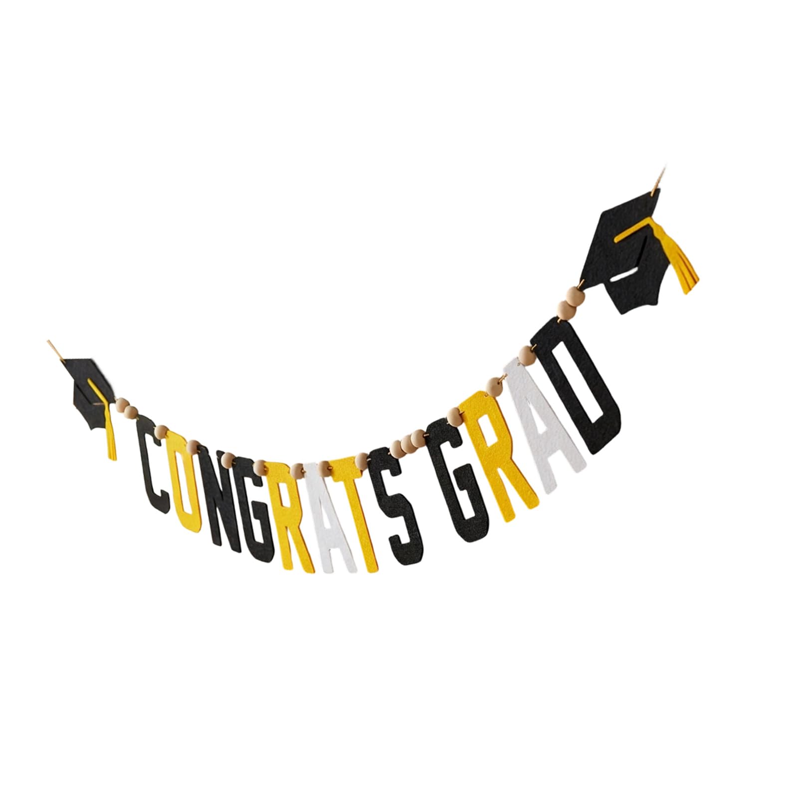 Buxuaaaa B Uxuaaaa Decor Hanging Pennant With Wood Eads 2M Long Felt Unting For Ceiling Display Perceived Standard For Graduation