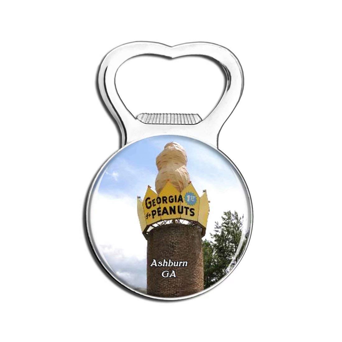 Ashburn World's Largest Peanut Georgia USA Fridge Magnet Bottle Opener Beer City Travel Souvenir Collection Gift Strong Refrigerator Magnet