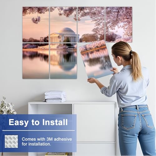 8 Pack Paneles Acústicos Decorativos Autoblocantes Jefferson Memorial Cherry Blossom Festival 48"x32" para Oficina Hogar Estudio miniatura 7