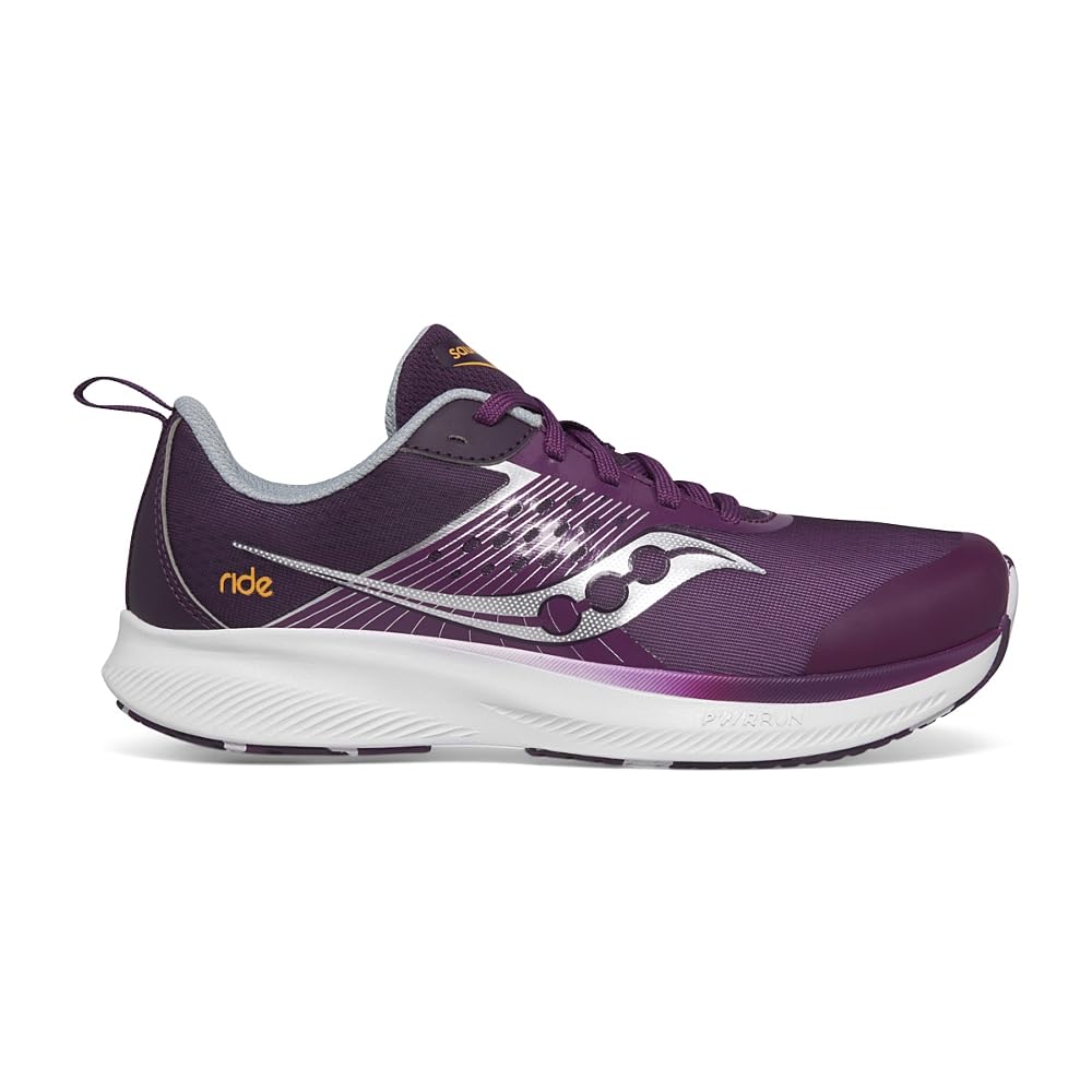 Saucony Ride Kidz Sneaker, Plum/White, 7 US Unisex Big Kid