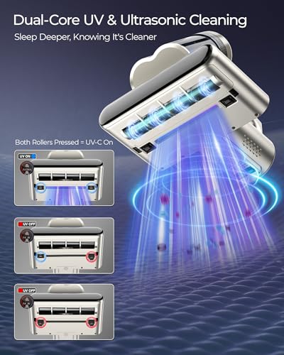 Image of Teant Cordless Mattress Bed Vacuum, 18kPa Suction & LED Display, Model MV01