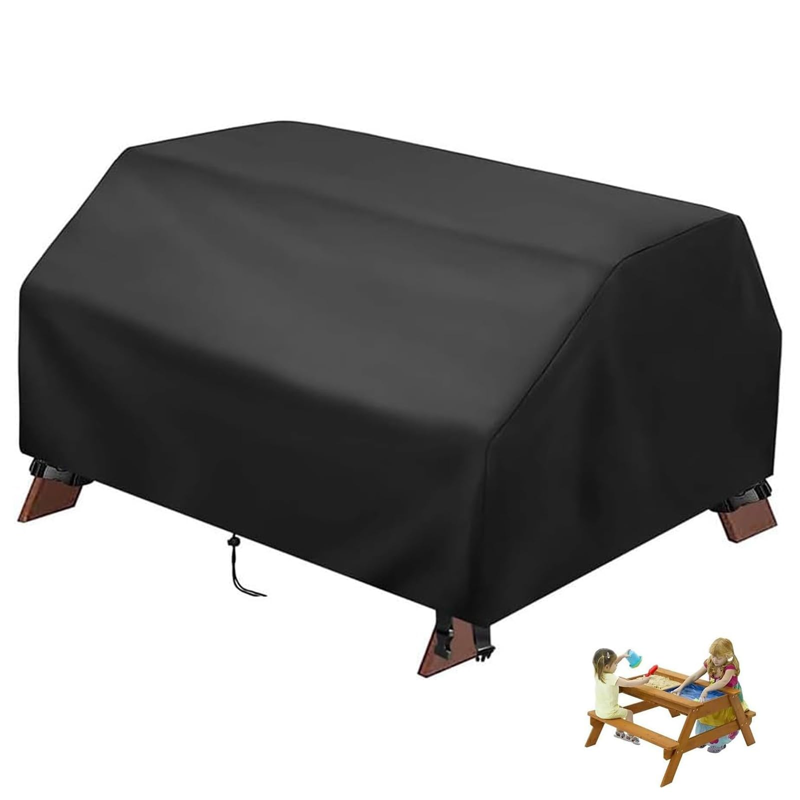 Kids Picnic Tables Covers,210D Oxford Waterproof Garden Picnic Table Cover,Outdoor Furniture Protection,Toddler Desk Covers with Adjustable Cords,Water Play Tables Cover,for Toddlers Children Toys