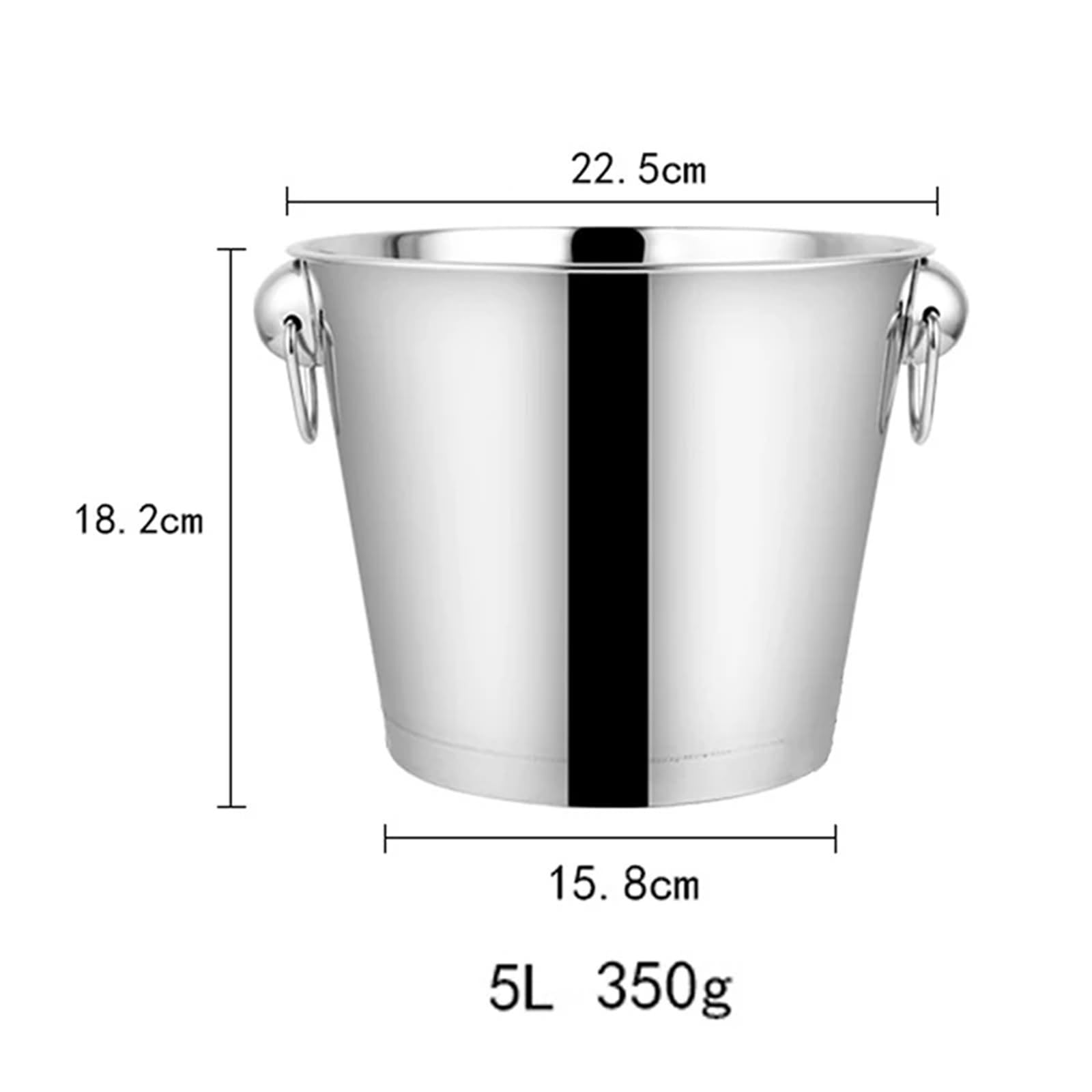 Cubo de Hielo de Acero Inoxidable de 5 l for Bar, champán, Cerveza, Vino Tinto Espesado. per Casa, Bar