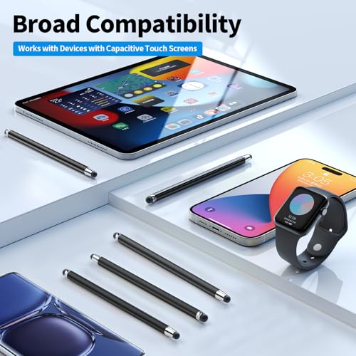 Image of Stylus Pen for Touchscreen,5 PCS Stylus,Stylus 2-in-1 High Sensitivity Precision Suitable for Touch Screens of iPhone /ipad /Android Tablet(Black)