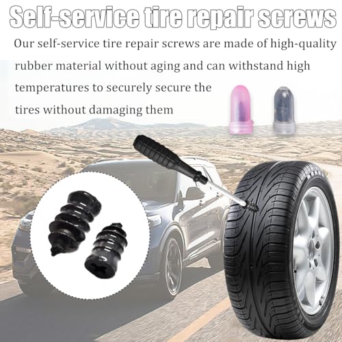 Image of Tire Plugs Nails Screw in Tire Repair Screws Kit with Screwdriver 2 Size