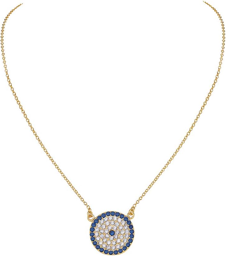My Daily Styles 925 Sterling Silver Evil Eye Hamsa Necklace with CZ Pendant - Adjustable Length 16-18 Inches