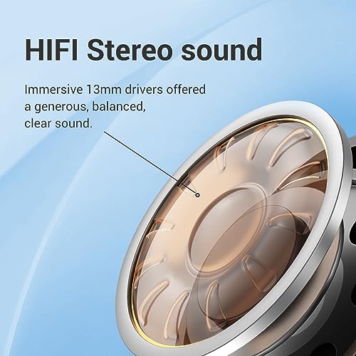 Image of EDYELL V5 True Wireless Earbud, Bluetooth 5.3 TWS 3D Stereo with Earhook, 48H Playtime, Touch Control, Earbuds with Dual-LED Display, IPX7 Waterproof Earphones Built-in Mic for Sport Running Workout