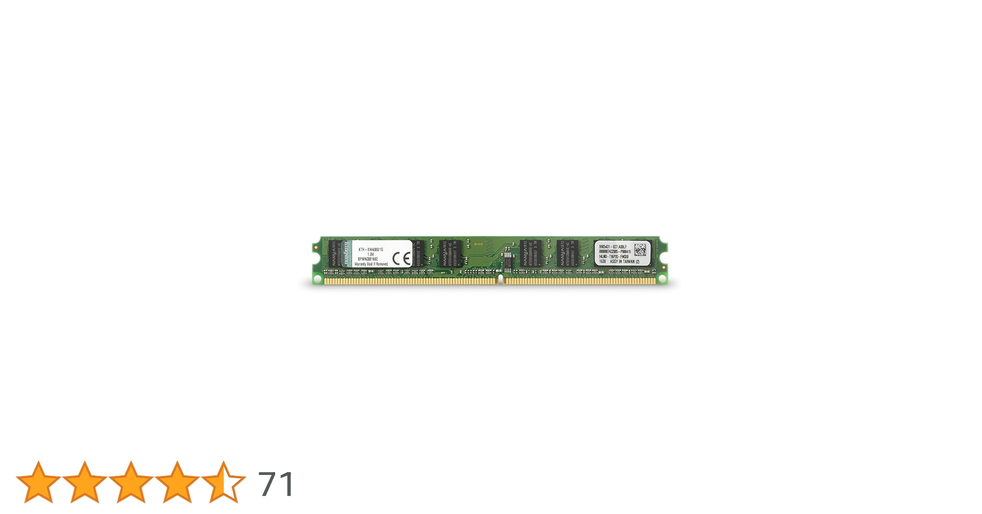 Kingston KTH-XW4300/1G 1 GB DDR2 667 MHz DIMM Memory Module, Green