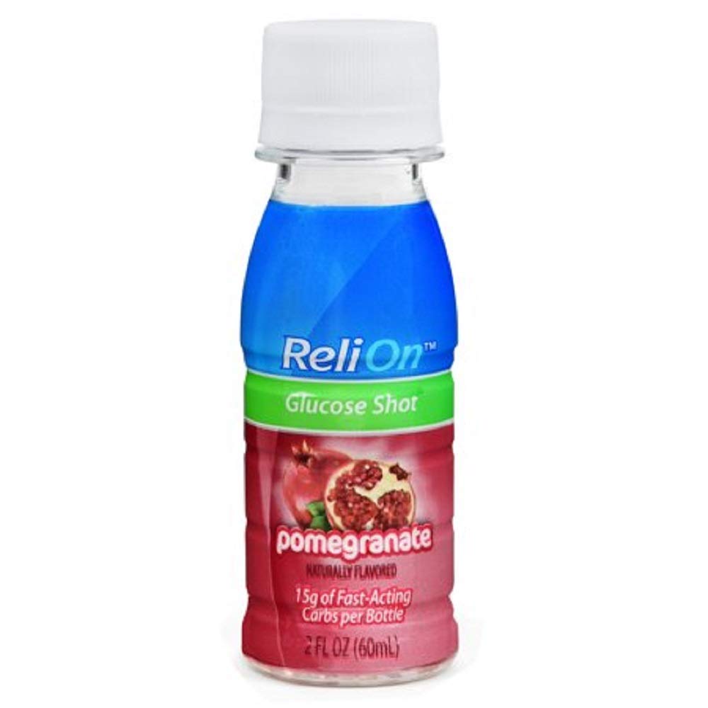 Reli On Glucose Shot Pomegranate Flavor - 2 Ounce - 15g of Fast Acting Carbs Per Bottle